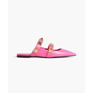 Valentino Garavani Pink and Gold Studded Mules